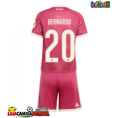 Camisa de Futebol Real Madrid Bernardo Silva #20 Equipamento Alternativo Infantil 2026-27 Manga Curta (+ Calças curtas)